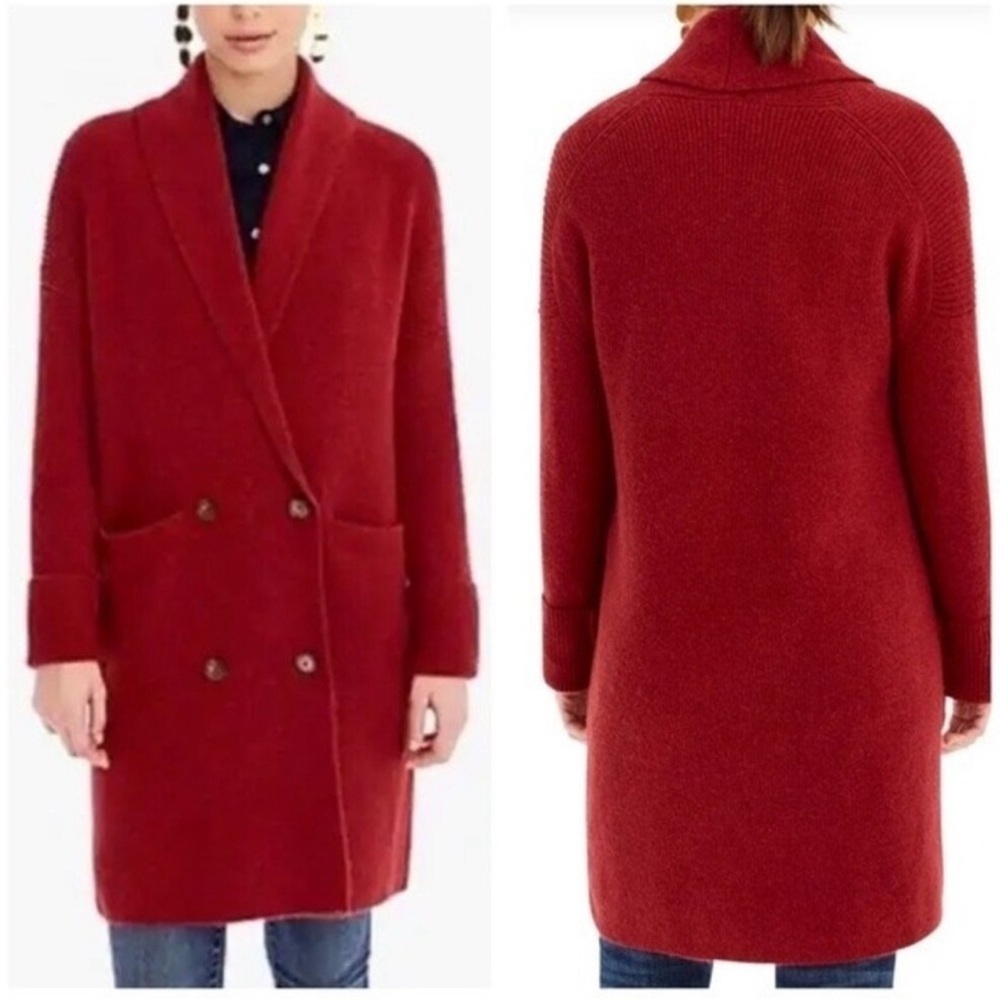 J. Crew double breasted wool alpaca blend supersoft yarn cardigan coat Large